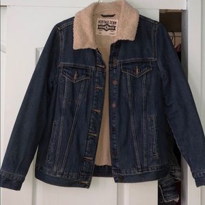 Vintage Denim Sherpa Jacket Garage